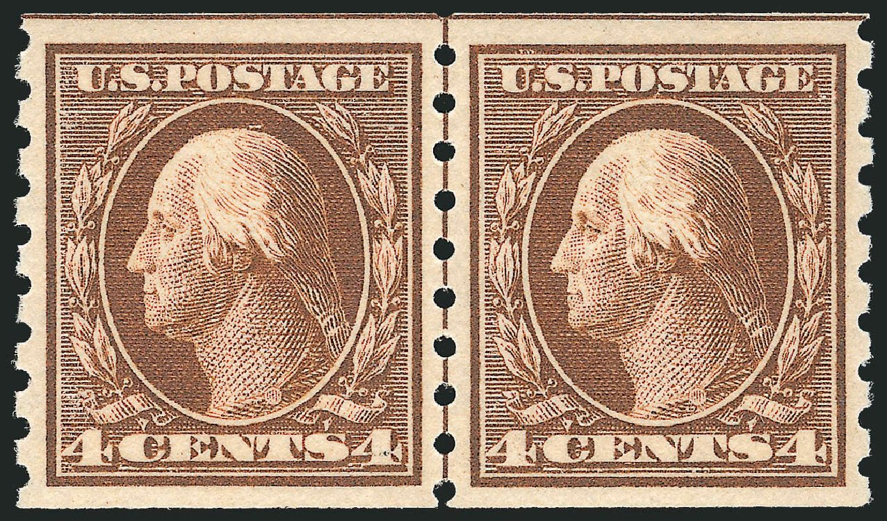 US Stamp Prices Scott #395: 1912 4c Washington Coil. Robert Siegel Auction Galleries, Dec 2012, Sale 1037, Lot 2030