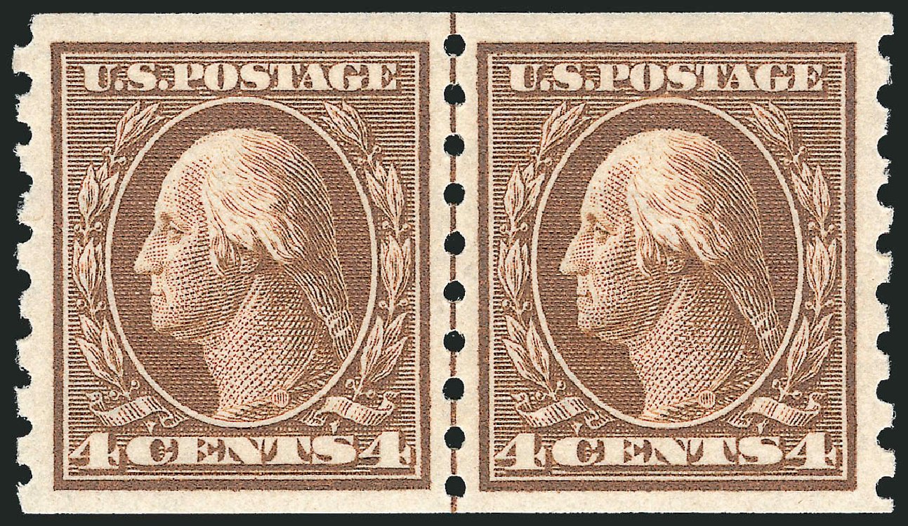 Cost of US Stamps Scott Catalogue 395: 4c 1912 Washington Coil. Robert Siegel Auction Galleries, Jul 2014, Sale 1077, Lot 250