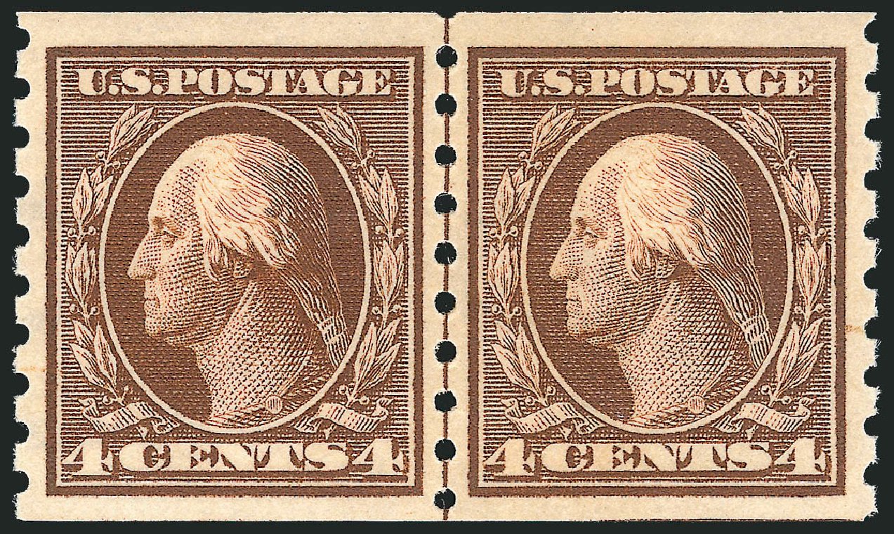 Values of US Stamp Scott Catalog # 395 - 4c 1912 Washington Coil. Robert Siegel Auction Galleries, Nov 2013, Sale 1061, Lot 3881