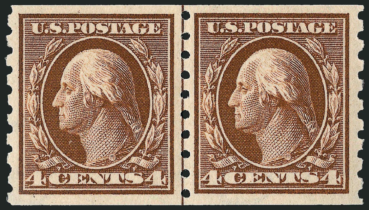 Value of US Stamps Scott Cat. #395: 4c 1912 Washington Coil. Robert Siegel Auction Galleries, Dec 2008, Sale 967, Lot 4724