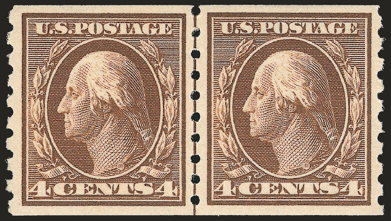 Prices of US Stamps Scott Catalogue # 395 - 4c 1912 Washington Coil. Robert Siegel Auction Galleries, Apr 2010, Sale 984, Lot 844