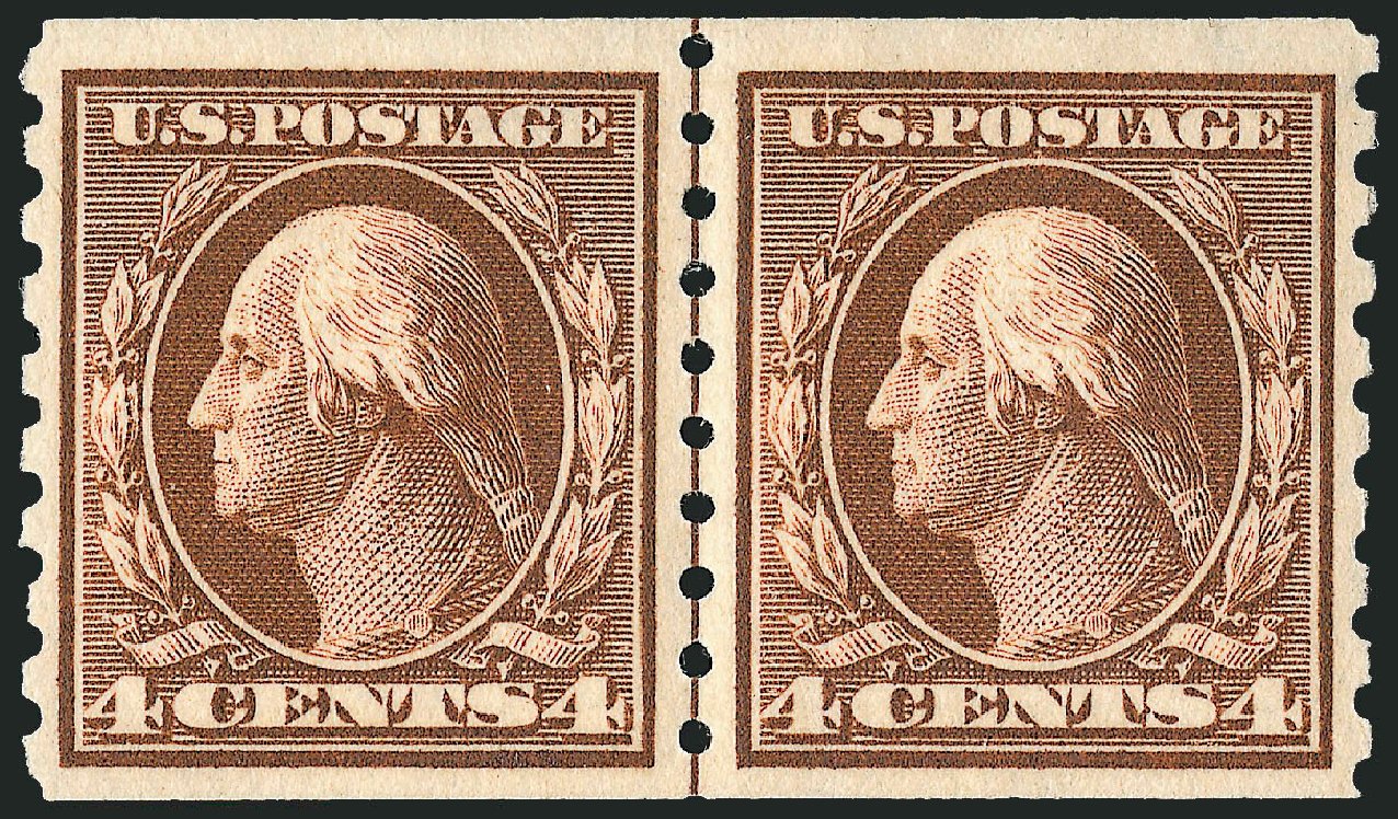Cost of US Stamp Scott Catalogue 395: 4c 1912 Washington Coil. Robert Siegel Auction Galleries, Jun 2009, Sale 975, Lot 1785
