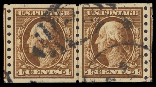 Costs of US Stamps Scott Catalog #395: 1912 4c Washington Coil. Daniel Kelleher Auctions, Jan 2012, Sale 628, Lot 472