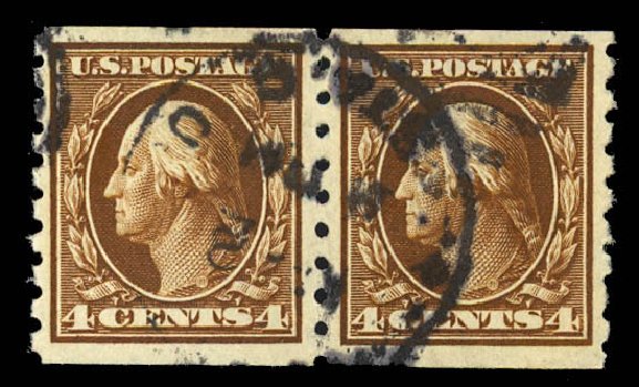 Value of US Stamp Scott Catalogue 395: 1912 4c Washington Coil. Daniel Kelleher Auctions, Dec 2012, Sale 633, Lot 682