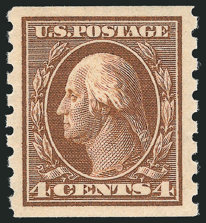 Price of US Stamp Scott # 395 - 1912 4c Washington Coil. Robert Siegel Auction Galleries, Dec 2012, Sale 1037, Lot 2032