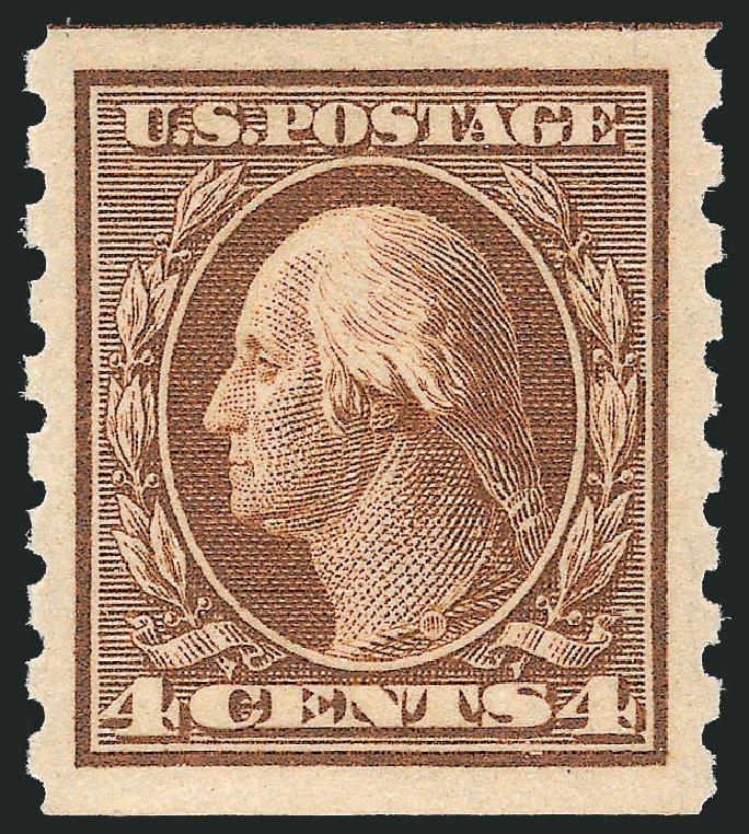 Value of US Stamps Scott #395 - 4c 1912 Washington Coil. Robert Siegel Auction Galleries, Dec 2013, Sale 1062, Lot 583