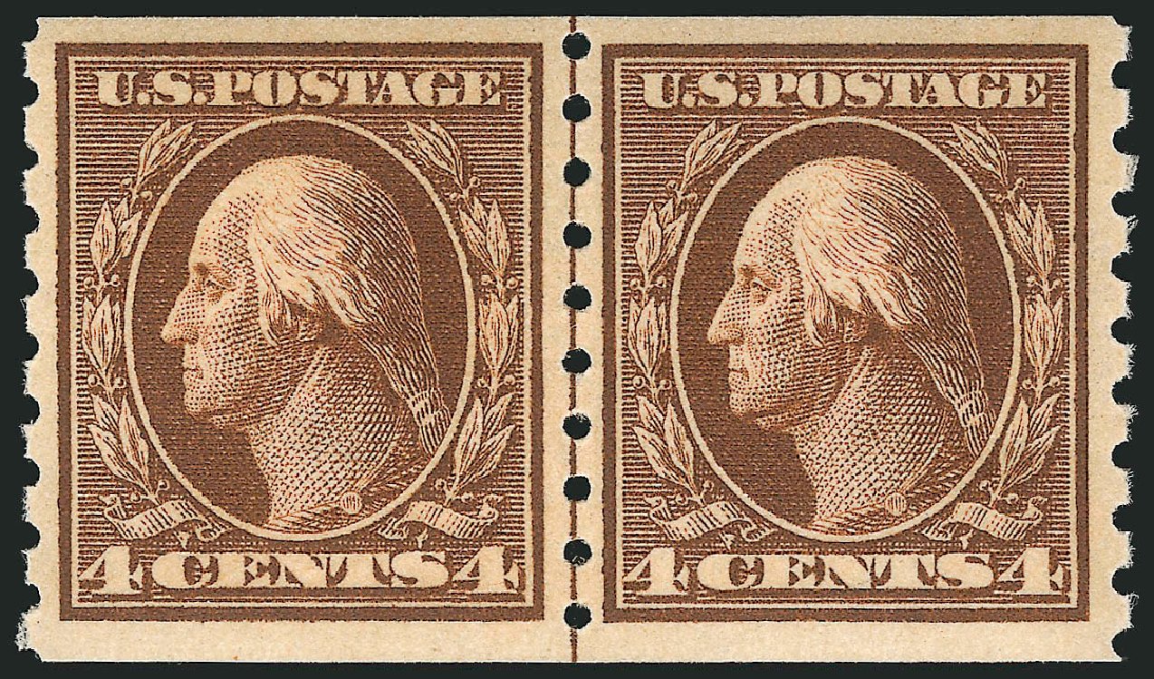 US Stamp Value Scott Catalog 395 - 1912 4c Washington Coil. Robert Siegel Auction Galleries, Mar 2014, Sale 1067, Lot 1473