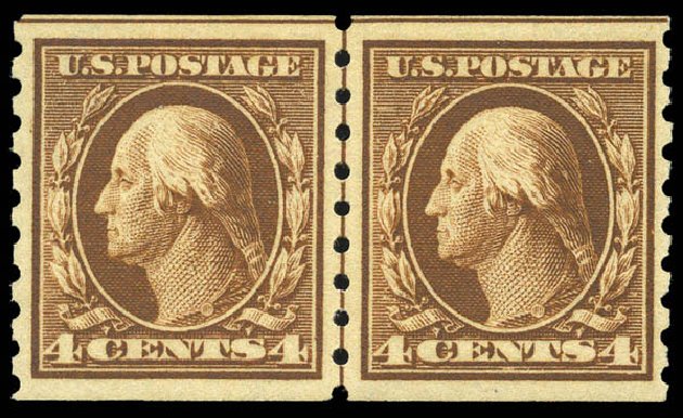 Costs of US Stamp Scott Catalog 395: 1912 4c Washington Coil. Matthew Bennett International, Mar 2011, Sale 336, Lot 1286