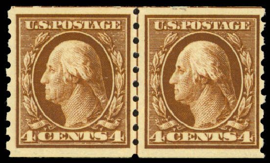 Costs of US Stamp Scott Cat. #395 - 1912 4c Washington Coil. Daniel Kelleher Auctions, Apr 2013, Sale 636, Lot 336