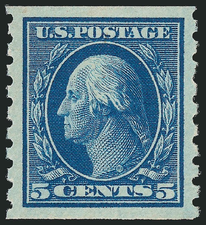 Value of US Stamp Scott #396: 5c 1913 Washington Coil. Robert Siegel Auction Galleries, Sep 2009, Sale 976, Lot 1977