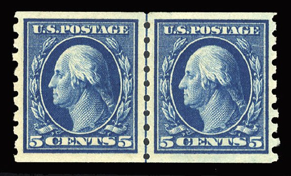 US Stamp Price Scott Cat. # 396: 1913 5c Washington Coil. Cherrystone Auctions, Mar 2013, Sale 201303, Lot 78