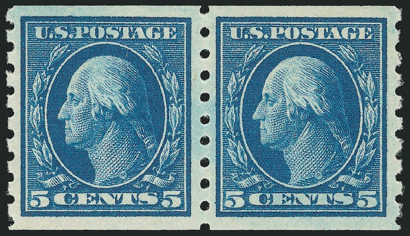 Value of US Stamp Scott Cat. # 396: 1913 5c Washington Coil. Robert Siegel Auction Galleries, Nov 2012, Sale 1034, Lot 368