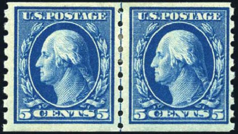 Value of US Stamps Scott Cat. 396: 5c 1913 Washington Coil. Harmer-Schau Auction Galleries, Feb 2010, Sale 84, Lot 1569