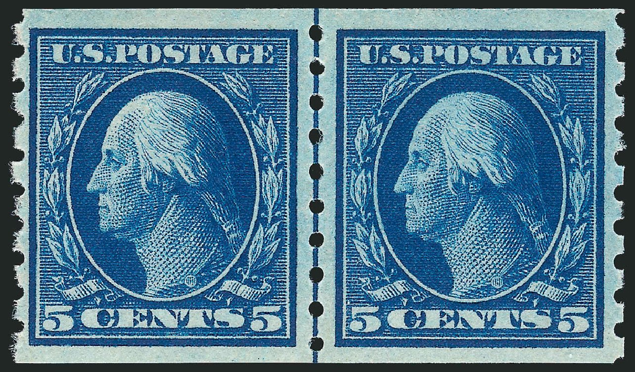 Costs of US Stamps Scott Catalog # 396 - 1913 5c Washington Coil. Robert Siegel Auction Galleries, Oct 2011, Sale 1014, Lot 1850