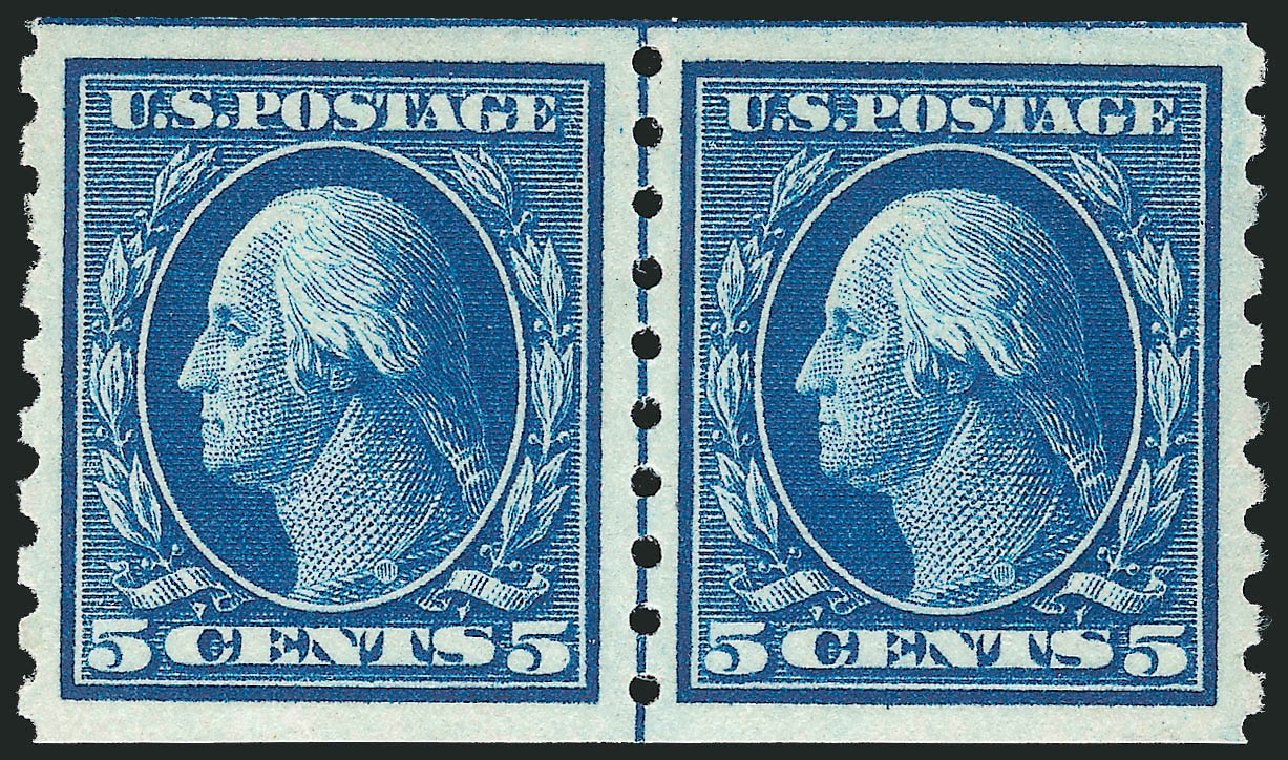 Price of US Stamp Scott Catalogue 396 - 5c 1913 Washington Coil. Robert Siegel Auction Galleries, Mar 2012, Sale 1019, Lot 770