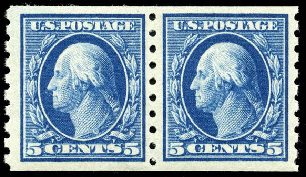 Prices of US Stamps Scott Cat. # 396: 5c 1913 Washington Coil. Matthew Bennett International, Apr 2008, Sale 326, Lot 371