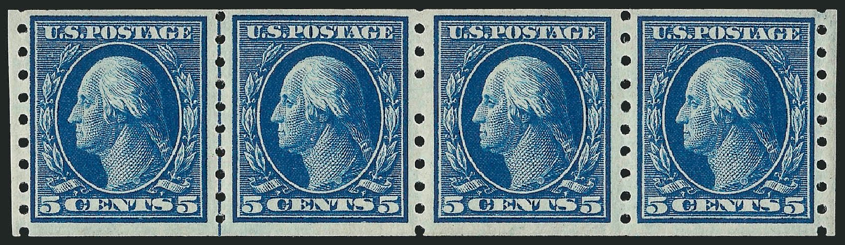 US Stamp Price Scott Catalogue 396 - 1913 5c Washington Coil. Robert Siegel Auction Galleries, Mar 2012, Sale 1019, Lot 771