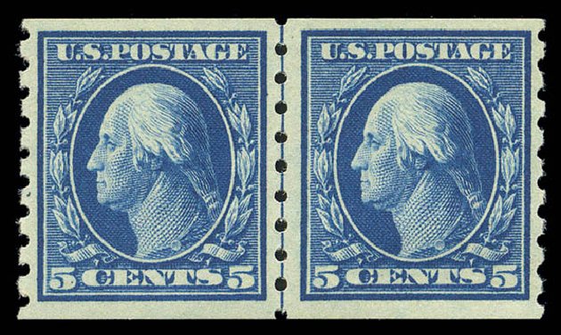 US Stamps Price Scott Catalogue 396 - 5c 1913 Washington Coil. Matthew Bennett International, Sep 2010, Sale 331, Lot 714