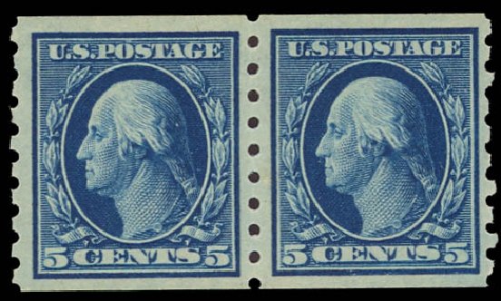 Price of US Stamp Scott Catalogue #396 - 1913 5c Washington Coil. Daniel Kelleher Auctions, Jan 2012, Sale 628, Lot 474