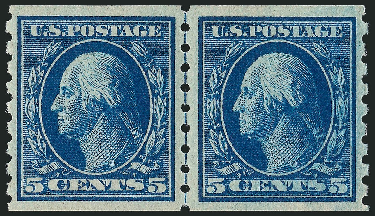 Prices of US Stamps Scott 396: 5c 1913 Washington Coil. Robert Siegel Auction Galleries, Oct 2011, Sale 1013, Lot 404