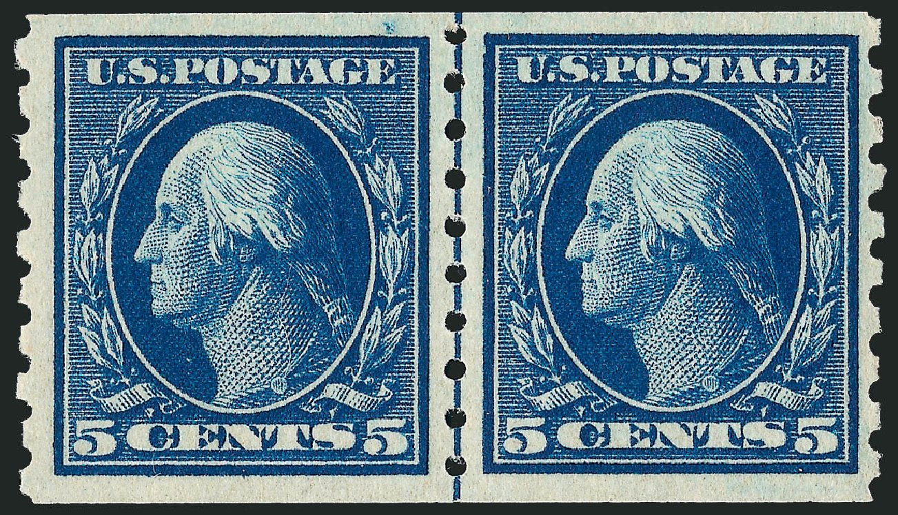 Costs of US Stamps Scott Catalog 396: 1913 5c Washington Coil. Robert Siegel Auction Galleries, Oct 2008, Sale 963, Lot 974