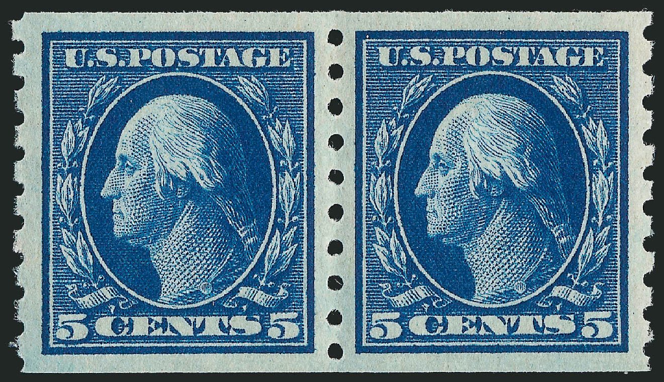 Prices of US Stamps Scott # 396 - 1913 5c Washington Coil. Robert Siegel Auction Galleries, Oct 2011, Sale 1013, Lot 405