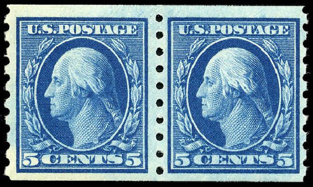 Cost of US Stamp Scott Catalogue 396: 1913 5c Washington Coil. Matthew Bennett International, Apr 2008, Sale 326, Lot 372