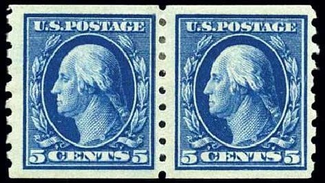 US Stamp Prices Scott #396 - 5c 1913 Washington Coil. Harmer-Schau Auction Galleries, Oct 2008, Sale 79, Lot 192