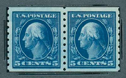 Costs of US Stamps Scott Cat. 396 - 1913 5c Washington Coil. Matthew Bennett International, Oct 2007, Sale 322, Lot 2193