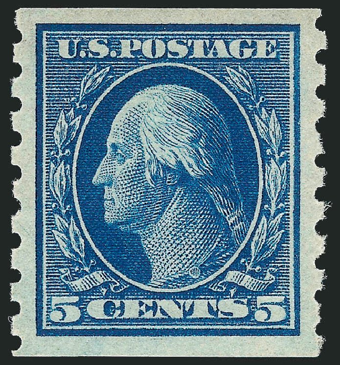 US Stamps Prices Scott 396 - 5c 1913 Washington Coil. Robert Siegel Auction Galleries, Mar 2012, Sale 1019, Lot 773