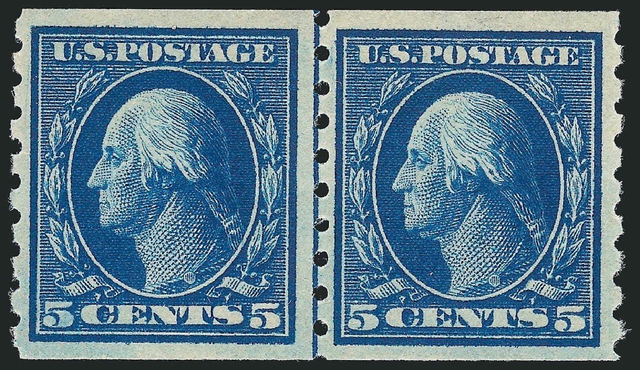 US Stamps Values Scott Catalog #396 - 5c 1913 Washington Coil. Robert Siegel Auction Galleries, Dec 2012, Sale 1037, Lot 2033