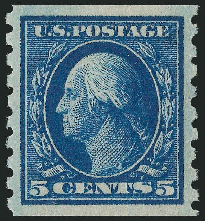 US Stamps Price Scott #396 - 1913 5c Washington Coil. Robert Siegel Auction Galleries, Dec 2009, Sale 978, Lot 1103