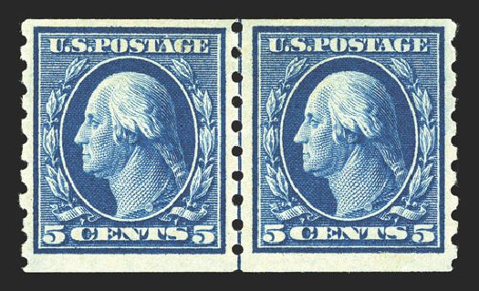 Value of US Stamp Scott Catalog #396: 5c 1913 Washington Coil. Spink Shreves Galleries, Mar 2013, Sale 142, Lot 343