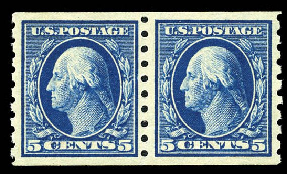 Price of US Stamps Scott 396: 5c 1913 Washington Coil. Matthew Bennett International, Mar 2012, Sale 344, Lot 4556