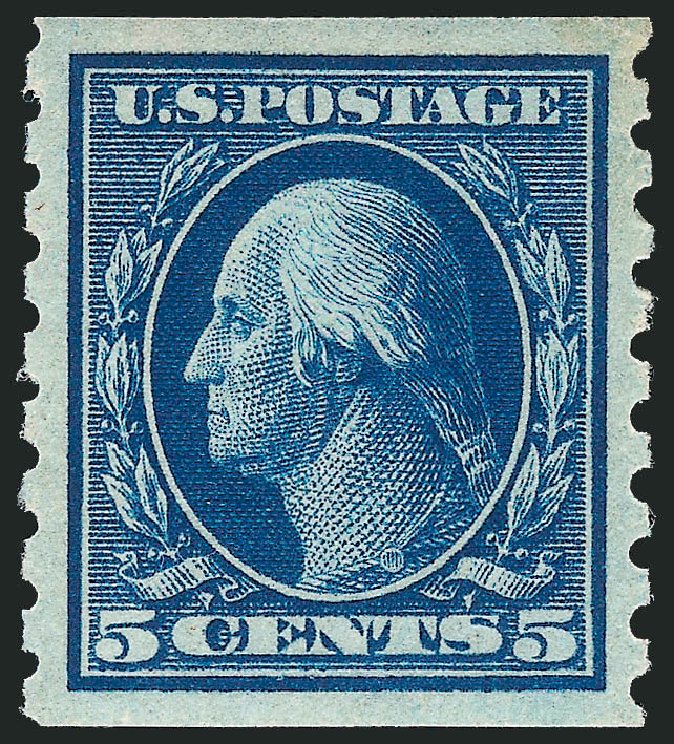 Prices of US Stamp Scott Cat. #396: 5c 1913 Washington Coil. Robert Siegel Auction Galleries, Dec 2011, Sale 1017, Lot 786