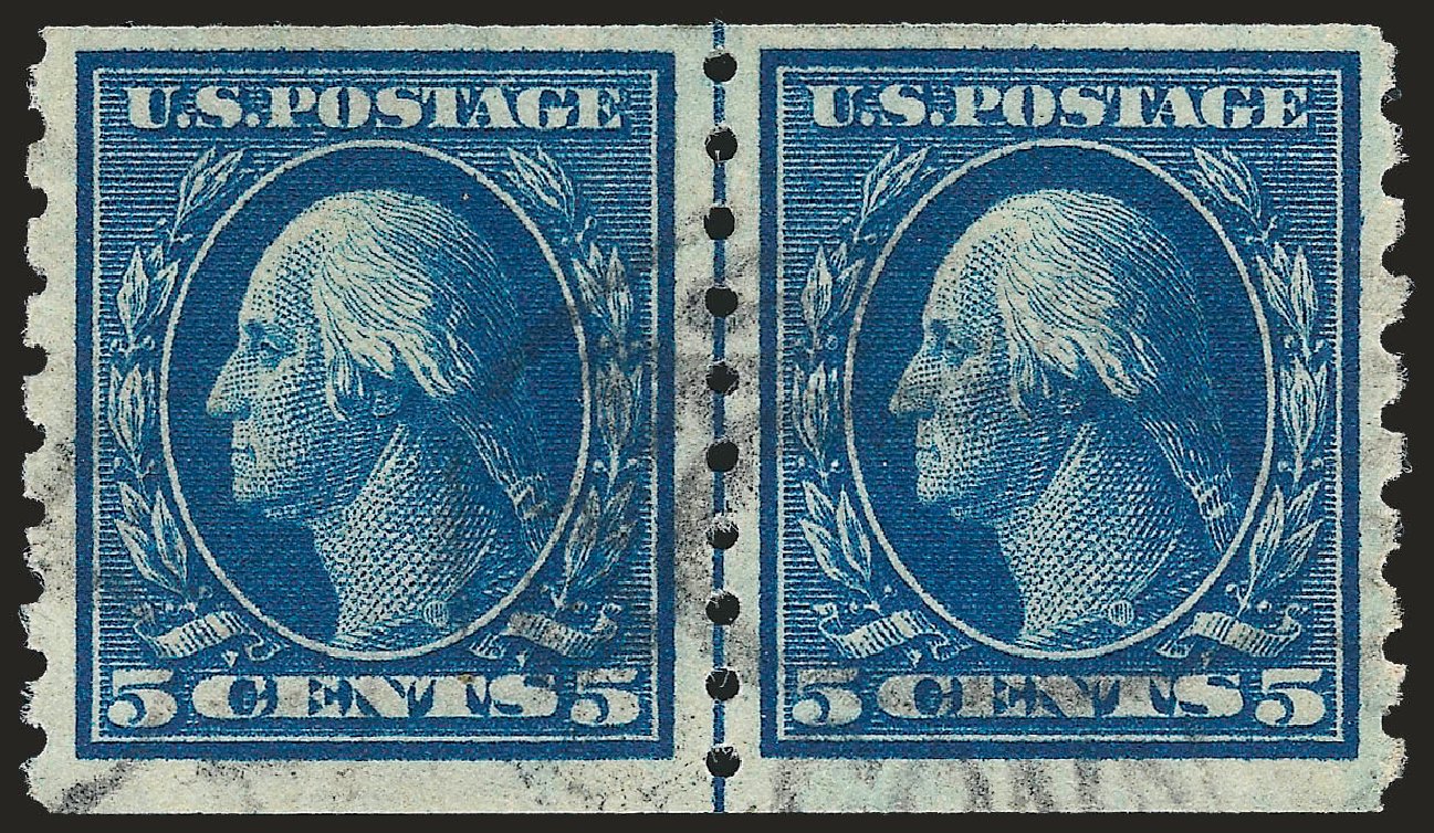 Prices of US Stamps Scott Catalog 396 - 5c 1913 Washington Coil. Robert Siegel Auction Galleries, Jun 2010, Sale 992, Lot 2456