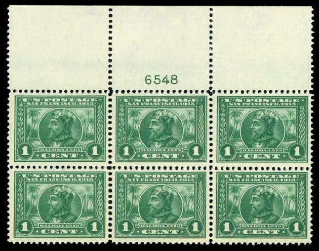 Costs of US Stamps Scott Cat. # 397 - 1913 1c Panama-Pacific Exposition. Daniel Kelleher Auctions, Mar 2014, Sale 648, Lot 2238