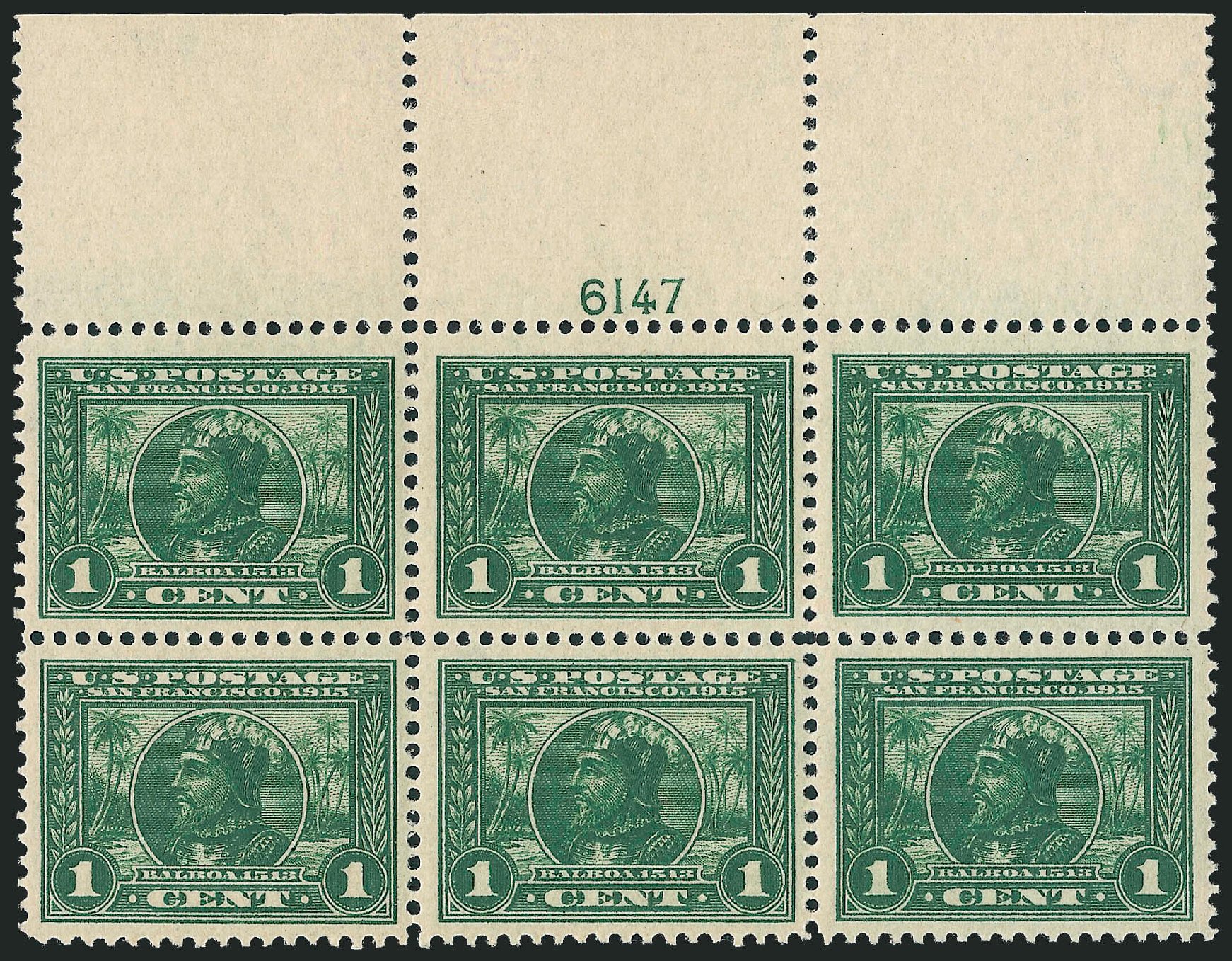 US Stamps Values Scott Catalogue #397 - 1913 1c Panama-Pacific Exposition. Robert Siegel Auction Galleries, Sep 2009, Sale 976, Lot 1979