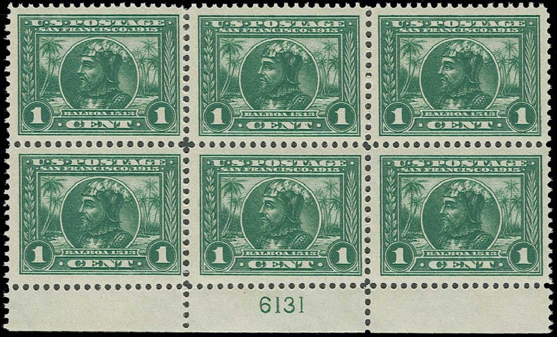 US Stamp Value Scott Cat. #397 - 1913 1c Panama-Pacific Exposition. H.R. Harmer, Jun 2013, Sale 3003, Lot 1280