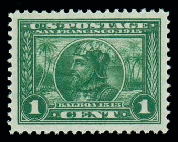 US Stamp Prices Scott Catalog # 397: 1913 1c Panama-Pacific Exposition. Matthew Bennett International, Oct 2007, Sale 322, Lot 2194