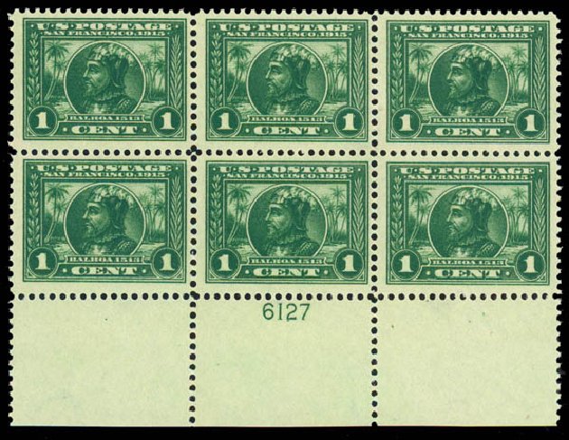 US Stamp Price Scott Cat. # 397: 1c 1913 Panama-Pacific Exposition. Daniel Kelleher Auctions, Sep 2013, Sale 639, Lot 3514