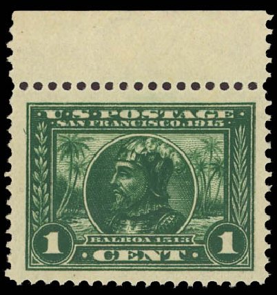 US Stamp Values Scott #397 - 1c 1913 Panama-Pacific Exposition. Daniel Kelleher Auctions, Jan 2012, Sale 628, Lot 476
