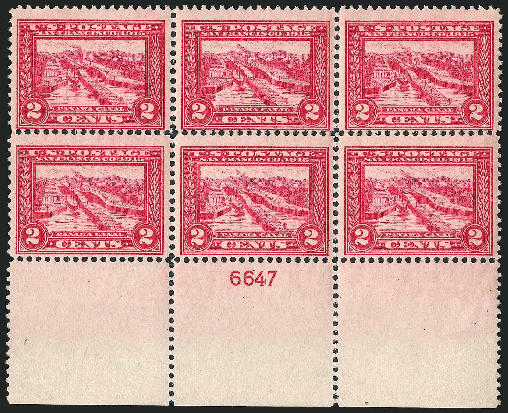 Value of US Stamps Scott Catalogue # 398: 1913 2c Panama-Pacific Exposition. Robert Siegel Auction Galleries, Apr 2009, Sale 971, Lot 1687