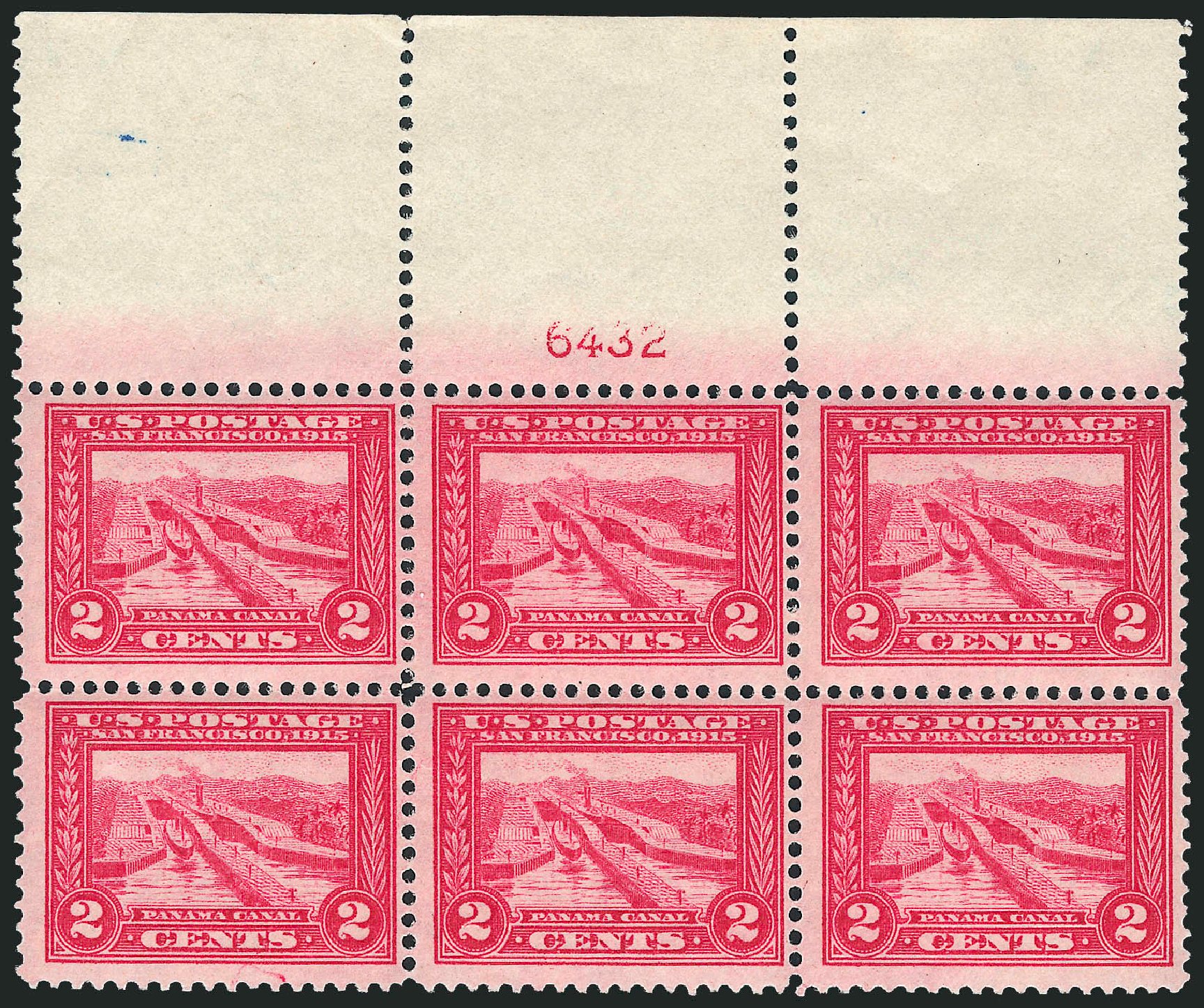 US Stamps Values Scott Catalog # 398: 1913 2c Panama-Pacific Exposition. Robert Siegel Auction Galleries, Apr 2009, Sale 971, Lot 1679