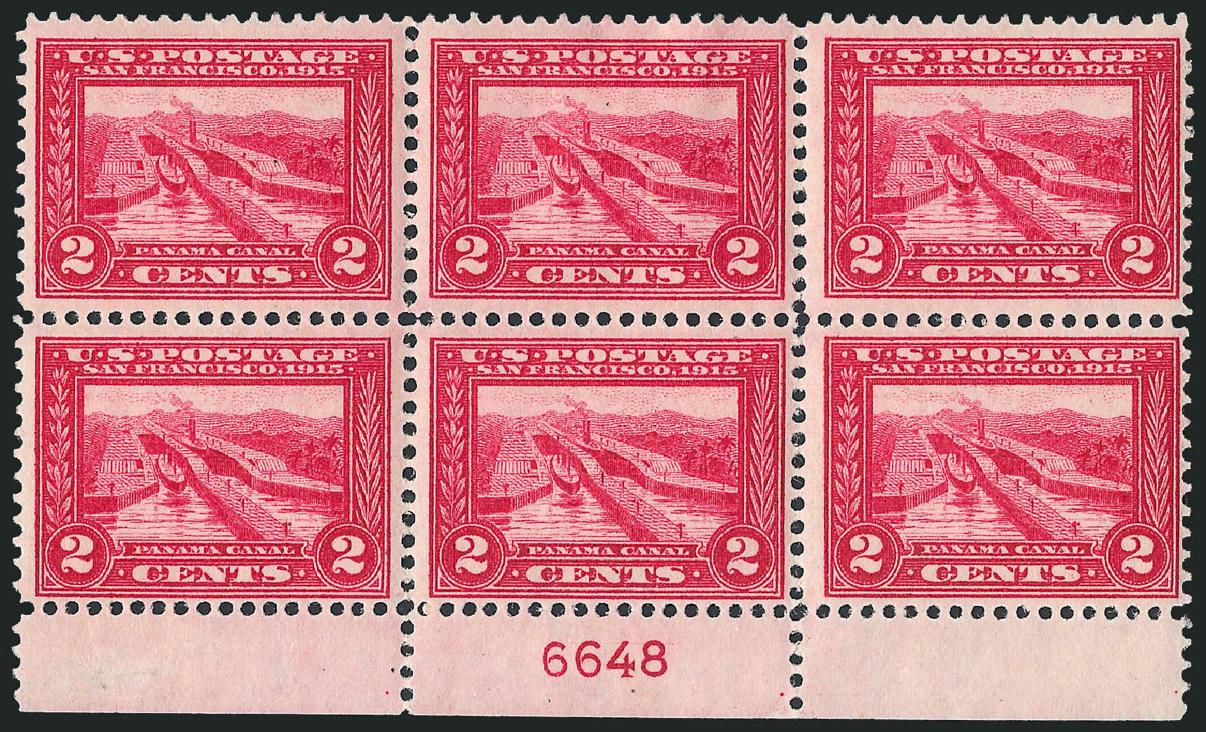 US Stamps Values Scott Cat. 398 - 2c 1913 Panama-Pacific Exposition. Robert Siegel Auction Galleries, Apr 2009, Sale 971, Lot 1689