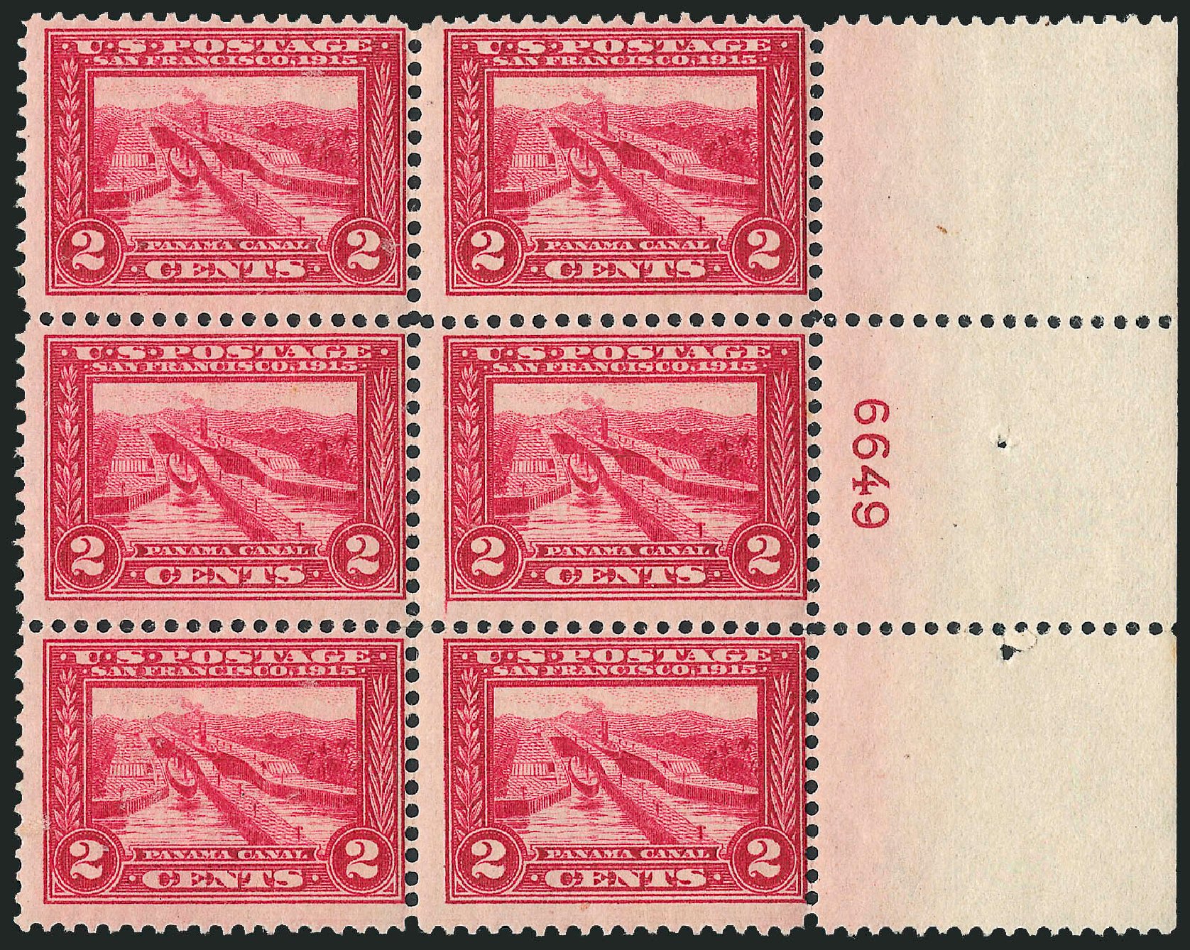 Costs of US Stamps Scott #398: 2c 1913 Panama-Pacific Exposition. Robert Siegel Auction Galleries, Apr 2009, Sale 971, Lot 1691