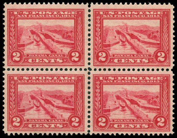 Value of US Stamp Scott Catalogue #398 - 1913 2c Panama-Pacific Exposition. Matthew Bennett International, Jun 2008, Sale 328, Lot 924