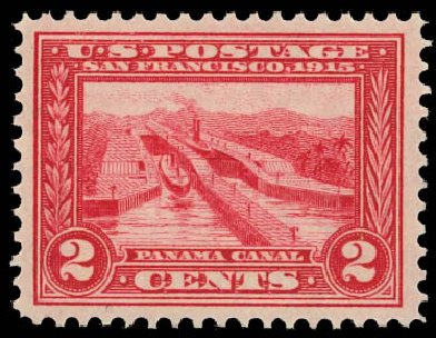 US Stamps Value Scott Cat. #398 - 2c 1913 Panama-Pacific Exposition. Daniel Kelleher Auctions, Apr 2012, Sale 629, Lot 324