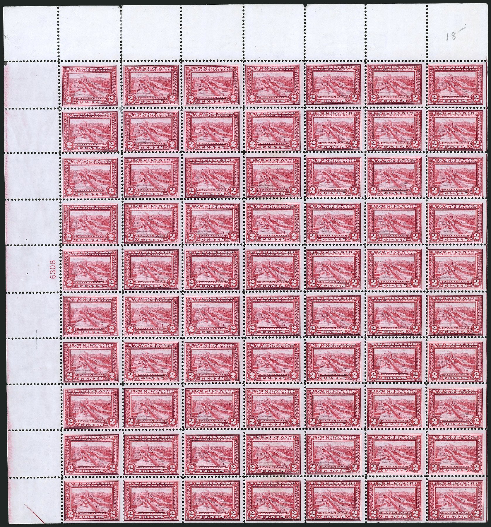 US Stamps Prices Scott Catalog #398: 1913 2c Panama-Pacific Exposition. Robert Siegel Auction Galleries, Apr 2009, Sale 971, Lot 1674