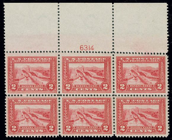 US Stamp Values Scott Catalog # 398 - 1913 2c Panama-Pacific Exposition. Matthew Bennett International, Jun 2008, Sale 328, Lot 925